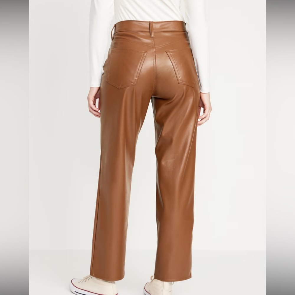 Old Navy OG Loose Faux Leather Jeans - 12 NWT - Picture 3 of 8